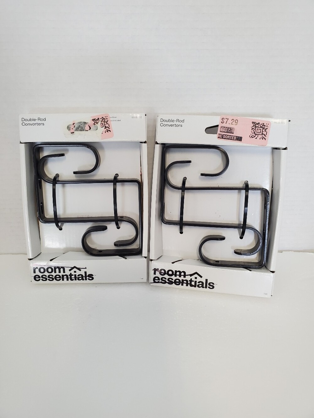 Double curtain rod brackets for Ceiling or Wall Set / 2 Pkgs  Bronze Target